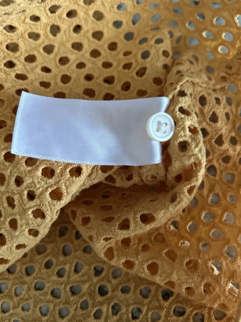 Everlane Golden Hour Cotton Eyelet Lantern Sleeve Top Blouse Size S - Picture 9 of 13